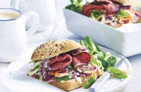 Roast beef & coleslaw rolls