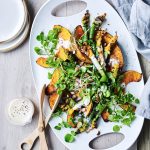 Chilli pumpkin & baby marrow flowers with buttermilk dressing