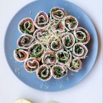 Salmon, cream cheese & olive tapenade wraps