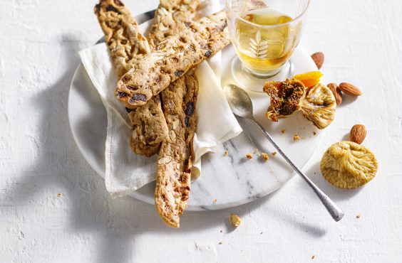 almond, apricot, ginger and fig biscotti