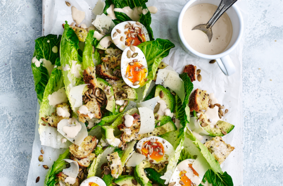 Avocado caesar salad