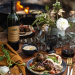 Swedish meatballs with homemade flatbreads and roasted aubergine