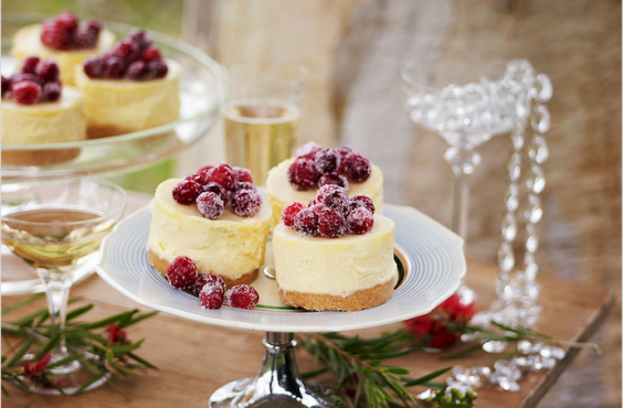 White chocolate mini cheesecakes