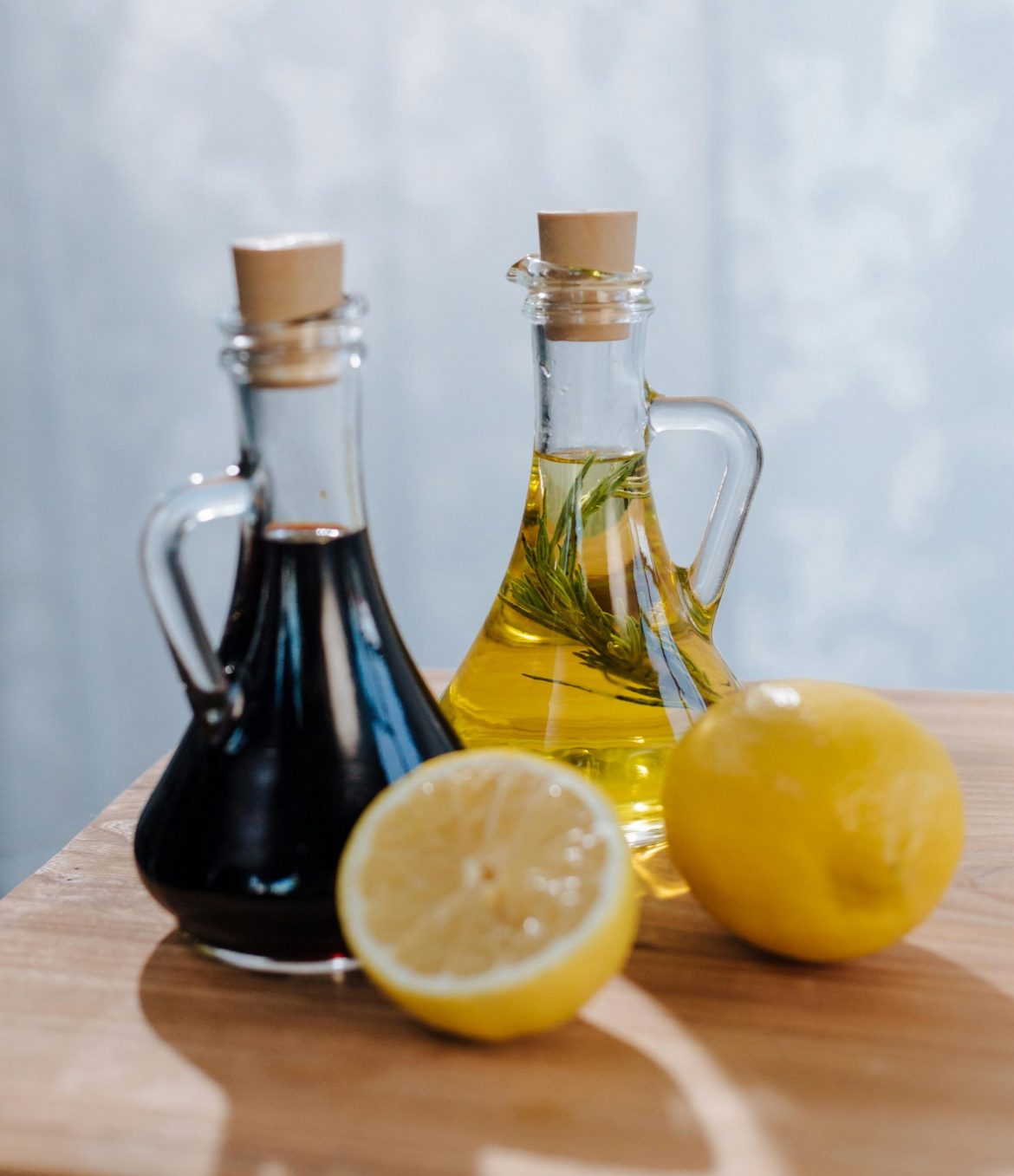 Balsamic vinegar and olive oil