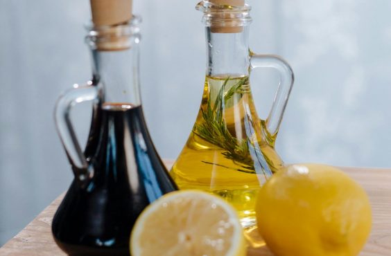 Balsamic vinegar and olive oil