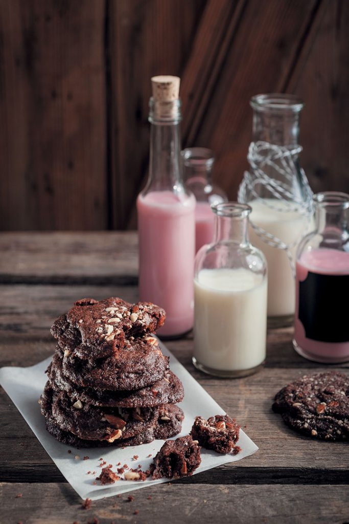 Triple chocolate almond cookies
